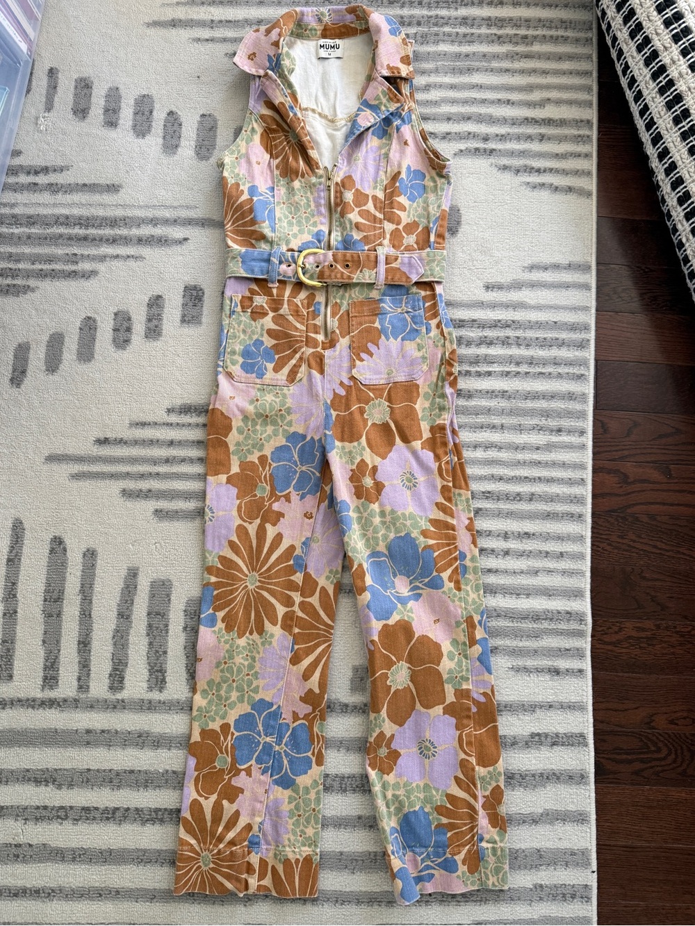 Show Me Your MuMu Floral Zip-Front Belted Jumpsuit - Picture 3 of 14